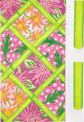 click here to view larger image of Lilly-Inspired Patchwork Envelope Clutch w/Sides (hand painted canvases 2)