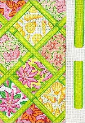 click here to view larger image of Lilly-Inspired Patchwork Envelope Clutch w/Sides (hand painted canvases 2)