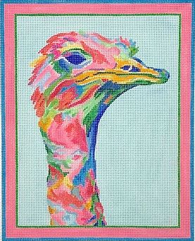 click here to view larger image of Ostrich (hand painted canvases 2)