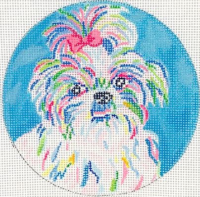 click here to view larger image of Mini Ornament - ShihTzu (hand painted canvases 2)