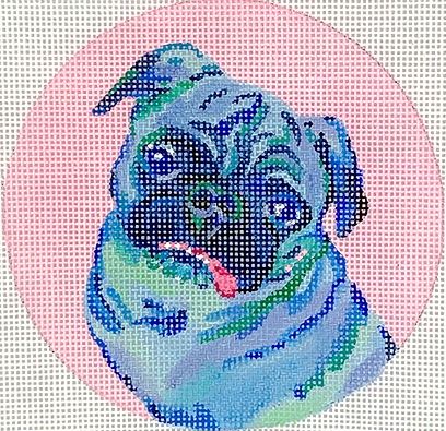 click here to view larger image of Mini Ornament - Pug (hand painted canvases 2)