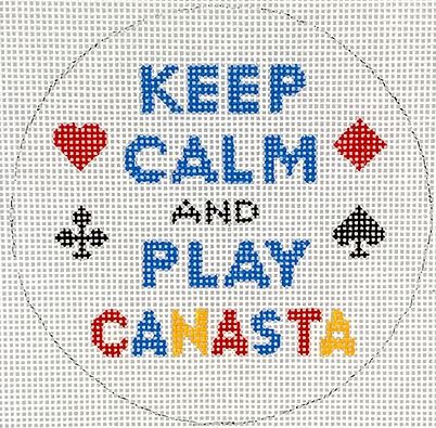 click here to view larger image of Keep Calm and Play Canasta (hand painted canvases 2)