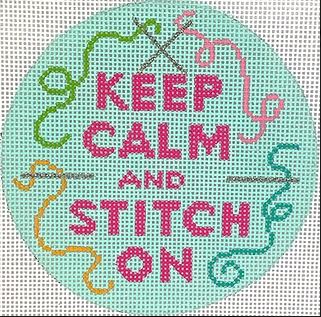 click here to view larger image of Keep Calm and Stitch On (hand painted canvases 2)