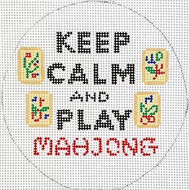 click here to view larger image of Keep Calm and Play Mahjong (hand painted canvases 2)