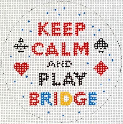 click here to view larger image of Keep Calm and Play Bridge (hand painted canvases 2)