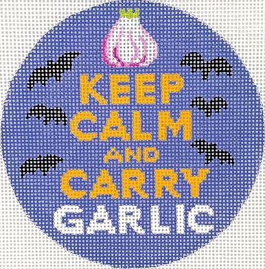 click here to view larger image of Keep Calm and Carry Garlic (hand painted canvases 2)