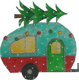 click here to view larger image of Camper w/Christmas Tree (hand painted canvases)