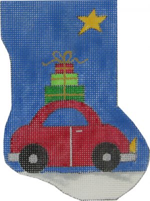 click here to view larger image of Red Car w/Presents (hand painted canvases)