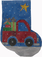 click here to view larger image of Red Truck w/Presents (hand painted canvases)