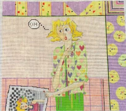 click here to view larger image of Blonde Stitcher (hand painted canvases)