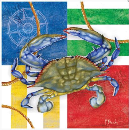 click here to view larger image of Nautical Crab (hand painted canvases)