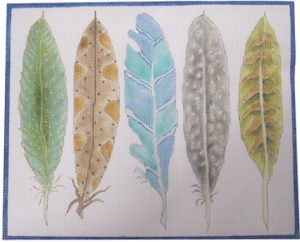 click here to view larger image of Collection of Five Feathers (hand painted canvases)