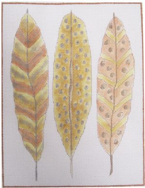 click here to view larger image of Feather Study - Gold (hand painted canvases)
