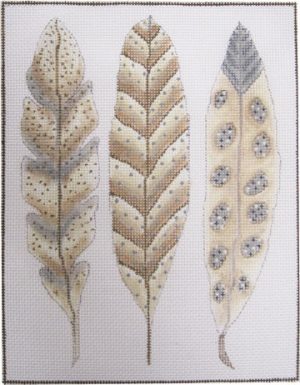 click here to view larger image of Feather Study - Brown (hand painted canvases)