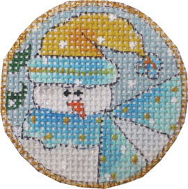 click here to view larger image of Little Round - Snowman (hand painted canvases)