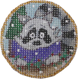 click here to view larger image of Little Round - Raccoon (hand painted canvases)