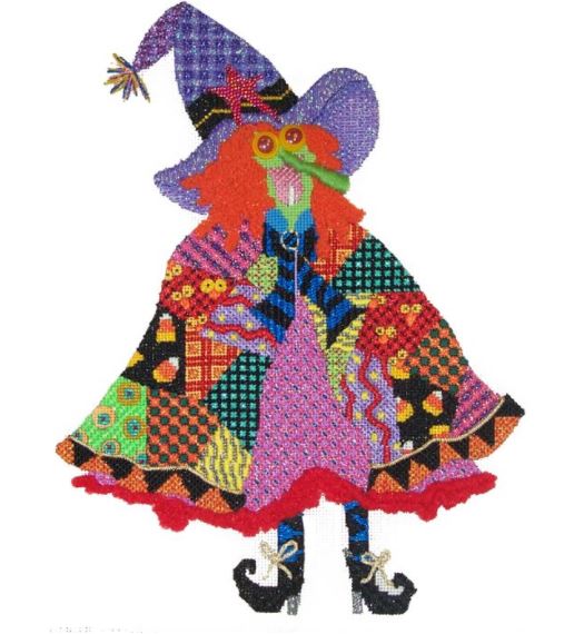 click here to view larger image of The Wicked Patchwork Witch (hand painted canvases)