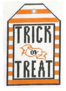 click here to view larger image of Trick or Treat Orange Sttripe (hand painted canvases)