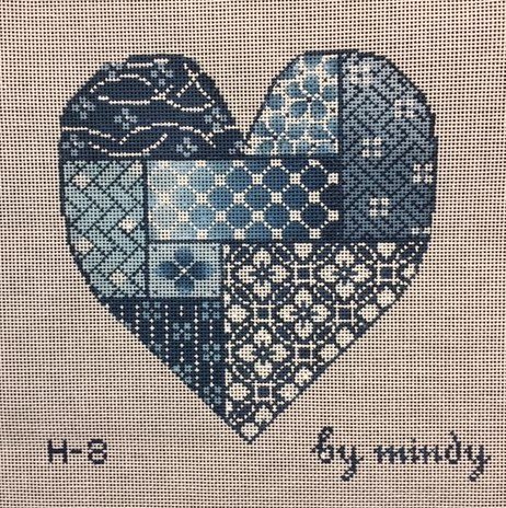 click here to view larger image of Sashiko Heart (hand painted canvases)