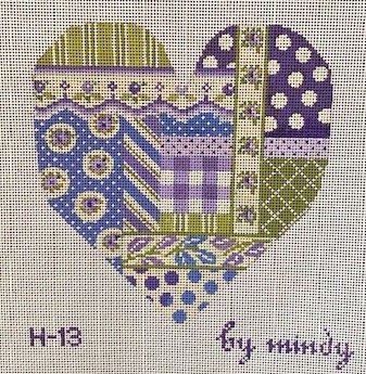 click here to view larger image of Lavender Heart (hand painted canvases)