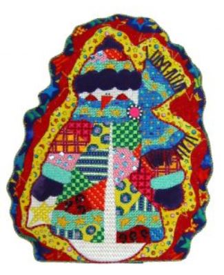 click here to view larger image of Star Struck Patchwork Snowman  (hand painted canvases)