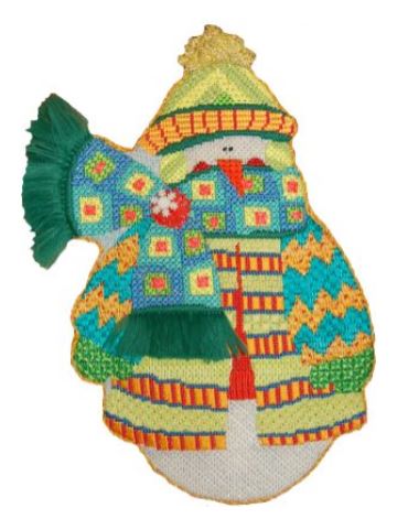 click here to view larger image of New Patchwork Snowman, A (hand painted canvases)
