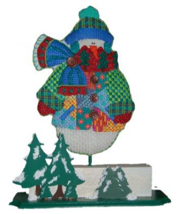 click here to view larger image of North Woods Patchwork Snowman  (hand painted canvases)