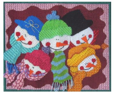 click here to view larger image of Jolly Snowmen (hand painted canvases)