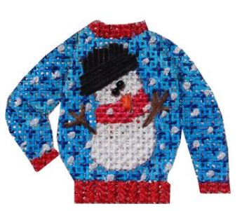 click here to view larger image of Snowman Ugly Sweater (hand painted canvases)
