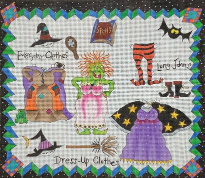 click here to view larger image of How to Dress like a Witch (hand painted canvases)