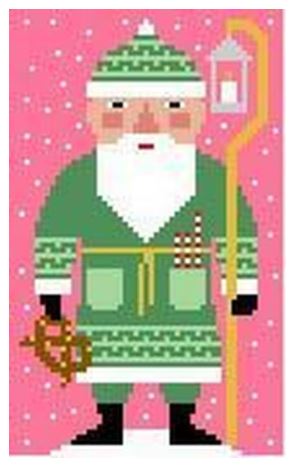 click here to view larger image of Green Santa (hand painted canvases)