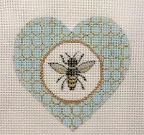 click here to view larger image of Fancy Heart - Bee (hand painted canvases)