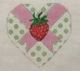 click here to view larger image of Fancy Heart - Strawberry (hand painted canvases)
