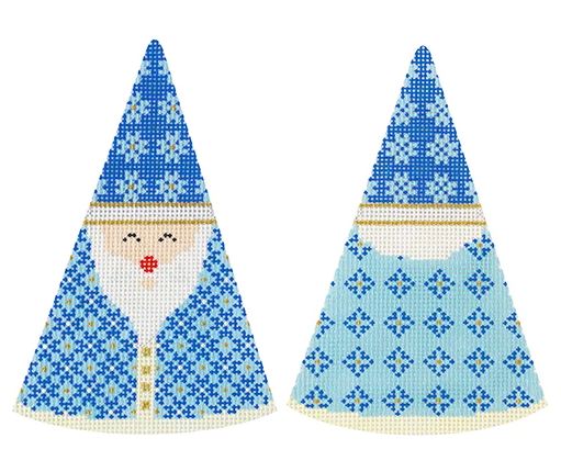 click here to view larger image of Santa Cones - Blue Snowflakes Hat (hand painted canvases)