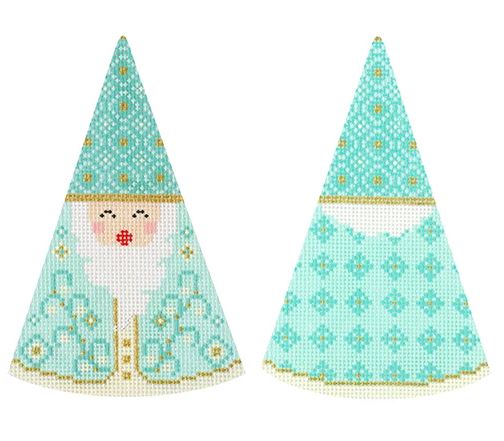 click here to view larger image of Santa Cones - Turquoise Diamonds Hat (hand painted canvases)