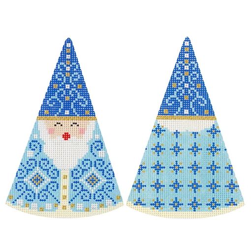 click here to view larger image of Santa Cones - Blue Swirls Hat (hand painted canvases)