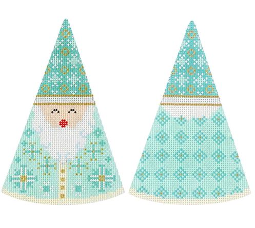 click here to view larger image of Santa Cones - Turquoise Snowflake Hat (hand painted canvases)