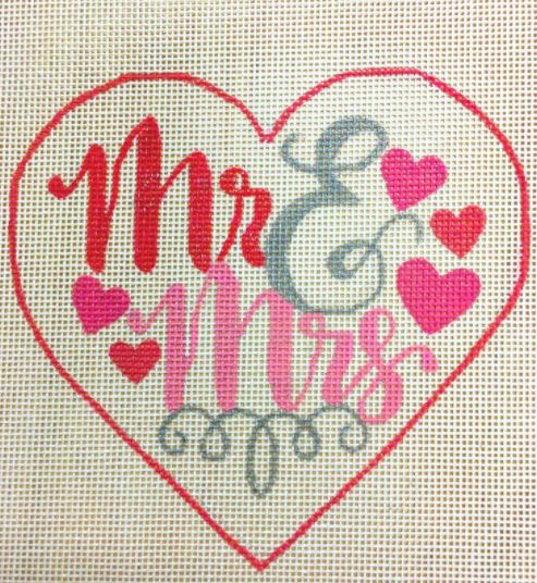 click here to view larger image of Mr and Mrs Heart - Red/Pink (hand painted canvases)
