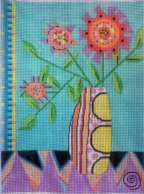 click here to view larger image of Summer Flowers (hand painted canvases)