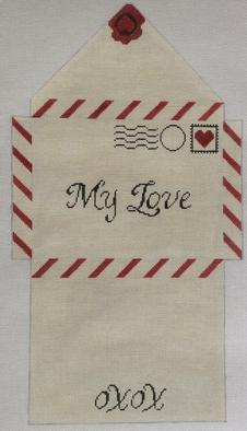 click here to view larger image of Love Letter Envelope (hand painted canvases)