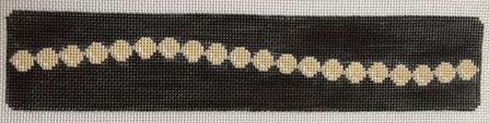 click here to view larger image of Pearls on Black Bracelet (hand painted canvases)