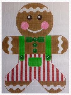 click here to view larger image of Giant Gingerbread Boy Red/Green  (hand painted canvases)