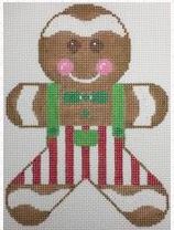 click here to view larger image of Mini Gingerbread Boy Red/Green (hand painted canvases)