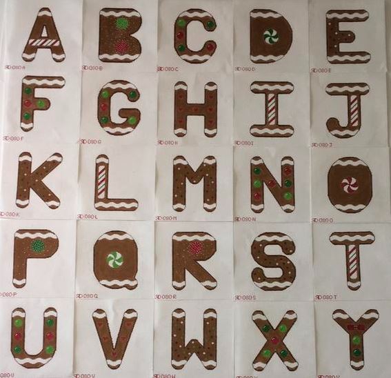 click here to view larger image of Gingerbread Letters - H (hand painted canvases)