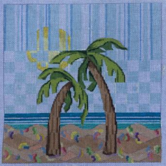 click here to view larger image of Palms by the Bay (hand painted canvases)