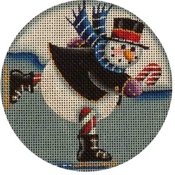 click here to view larger image of Skating Snowman   (hand painted canvases)
