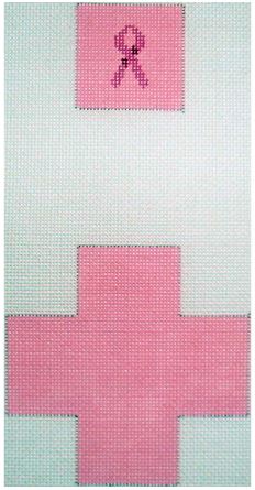 click here to view larger image of Pink Ribbon (square) Hinged Box (hand painted canvases)