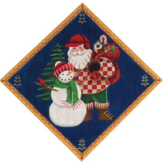 click here to view larger image of Santas Snowman (hand painted canvases)