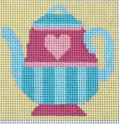 click here to view larger image of Blue Teapot (hand painted canvases)