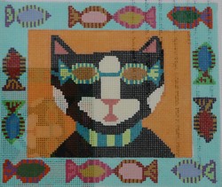 click here to view larger image of Sunglass Cat (hand painted canvases)